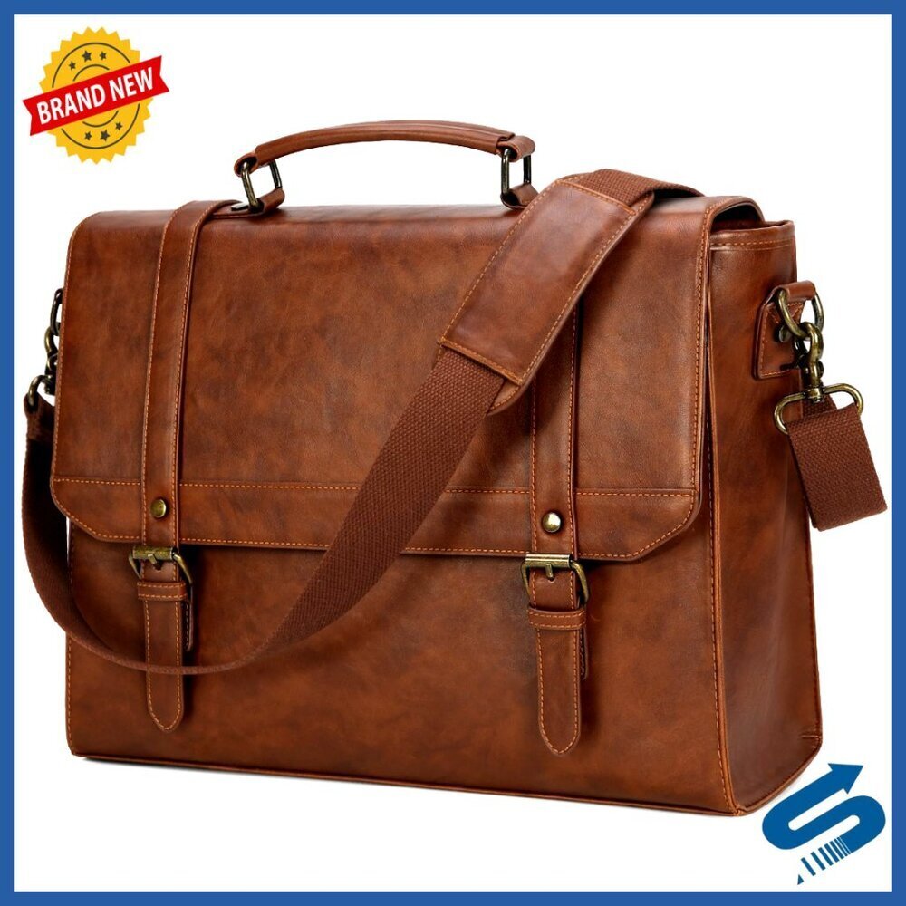 Vintage Leather Messenger Bag Retro Shoulder Satchel Office Travel Laptop